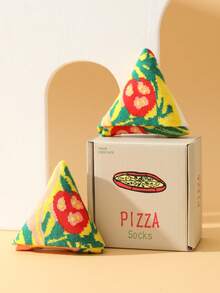 1 par de calcetines de media caña para regalo, set de caja de regalo unisex, calcetines de pizza suaves y cómodos, diseño creativo inspirado en comida imaginativa, adecuados para Halloween/Navidad/Oktoberfest/Día del Maestro/Día de Muertos/Regreso a Clases/Año Nuevo/Acción de Gracias/Día de San Valentín/Reuniones del Día de la Familia/Fiestas Regalos de Vacaciones, calcetines casuales diarios/salidas a fiestas/esquí/correr/fitness, calcetines de moda divertidos y coloridos de otoño/invierno, usables en todas las estaciones - Multicolor - Ver 5