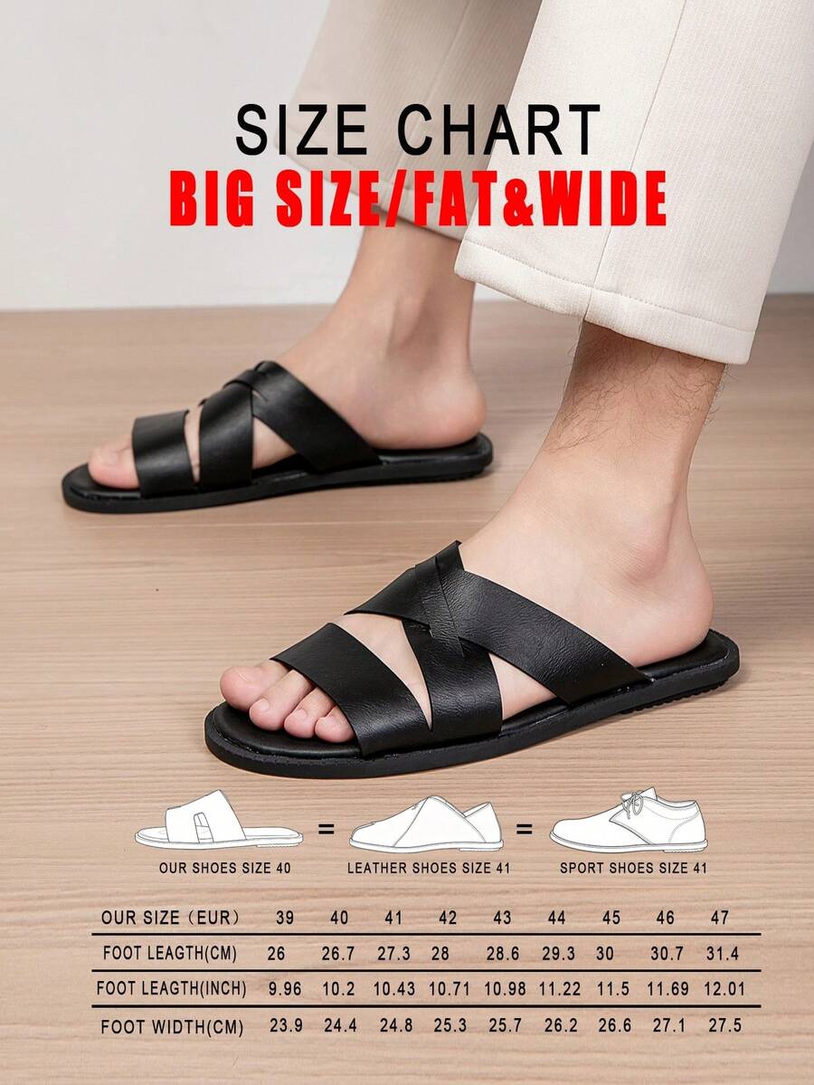 Men's Casual Criss-Cross Beach Sandals, Summer New Breathable Non-Slip Outdoor Slippers