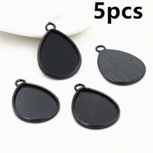 5pcs 18x25mm Inner Size Drop Pendant Cabochons Blank Base Setting Bezel Tray DIY Jewelry Making Accessories Findings - Teardrop - View 6