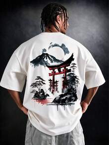1pc Men's Fashionable Printed Loose Short Sleeve T-Shirt | Exquisite Design | Essential For Summer | Easy To Match, Showcasing Your Style - White - View 2
