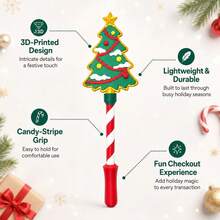 2/1pc Christmas Themed Tap-To-Pay Wand,Built-In Card Holder&Candy Cane Grip Contactless POS Payment Stick,Santa Claus & Christmas Tree Multiple Styles,Fun Holiday Checkout Experience,Multi-Use Photo Prop&Counter Decor,Ideal Christmas Holiday Gift - Multiple Styles - View 6