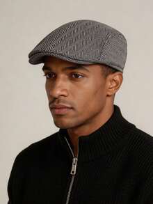 1pc Men's Fashion Newsboy Cap, Flat Cap, Taxi Driver Hat, Casual Retro Forward Cap, Suitable For Outdoor And Daily Wear - A - View 6