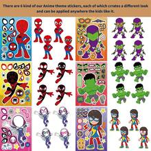 1set/6pcs Cartoon Superhero DIY Sticker Set, Mixed Face And Body Stickers, Fun Creative Craft Stickers, Perfect For Theme Parties, DIY Craft Projects, Scrapbooking, Events And Autumn Celebration Party Supplies - Multicolor - View 4