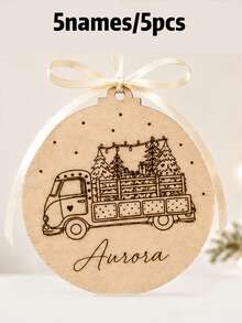 Custom Wooden Christmas Ornament, Personalized Name Tree Hanging Decor, Rustic Holiday Home Accent, Customized Xmas Pendant For Christmas Tree Decor, Customizable Festive Keepsake, Seasonal Party Decoration, Thoughtful Holiday Gift, Christmas Gift - Multicolor - View 11