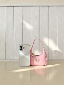 XD Mini Metal Children's Handbag, Decorated With Sweet Heart-Shaped Metal Pattern, Zipper Closure, Solid Color Design, Rabbit Ear Shape, Multi-Functional Lipstick Bag, Suitable For Children's Daily Use, Valentine's Day/Halloween First Choice Gift - Multicolor - View 8