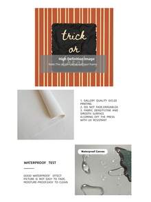 1pc Frameless Striped Halloween Thanksgiving Quote Wall Art Print, Vintage Fall Cozy Decor For Dorm, Bedroom, Party, Back To School Gift, Funky Posters - Multi-color - View 9