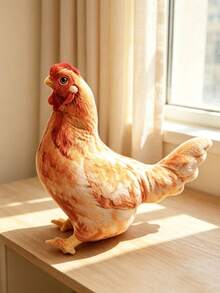 逼真捲尾豬/貓/狗/雞毛絨玩偶，柔軟可擁抱的大號毛絨枕頭裝飾娃娃，可愛動物毛絨玩偶，兒童/女孩生日聖誕禮物 - 彩色 - 查看 10