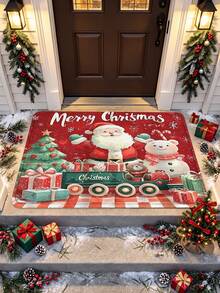 1pc 3D Anti-Slip Cute Santa Claus Floor Mat, Christmas Decoration Essential, Suitable For Entryway, Study, Bedside, Floor Mat, Outdoor, Easy To Clean, Anti-Slip, Quick Drying, All Season, Washable - A - View 5
