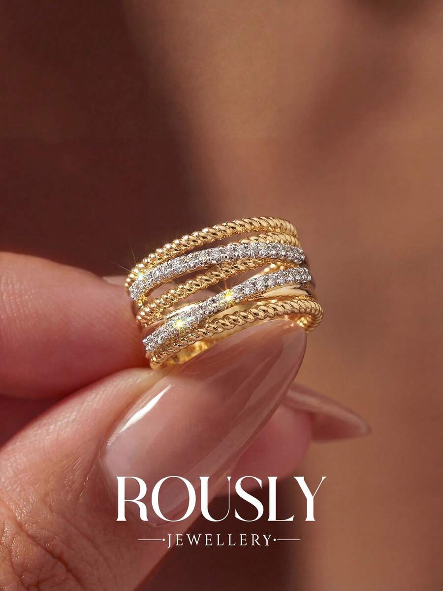 1pc Vintage Multi-Layer Cross Ring, Elegant Women's Jewelry Gift, Suitable For Valentine's Day