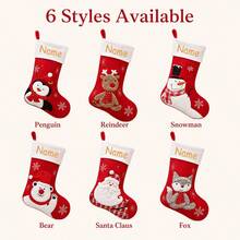 Custom Embroidered Name Christmas Stocking, Personalized Christmas Theme Mantel Decor, Festive Holiday Fireplace Decor, Customized Name Gift Bag, Christmas Tree Ornaments, Customizable Xmas Stocking For Home Party, Christmas Gift For Family, Friends - Style B - View 4