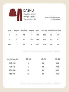 Gongdie Disney 2pcs  Christmas Men's Couple Pajama Set, Autumn Red Soft Pure Cotton Loungewear With Pockets - Red - View 8