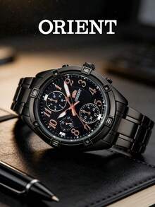 Orient Women's Black‑Ion‑Plated Multi‑Function Quartz Watch Bold Numeral Black Dial Calendar‑Week Display All‑Black Bracelet Rugged Sport‑Business Watch - Black - View 1
