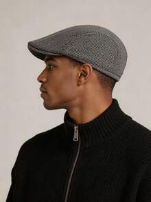 1pc Men's Fashion Newsboy Cap, Flat Cap, Taxi Driver Hat, Casual Retro Forward Cap, Suitable For Outdoor And Daily Wear - A - View 8