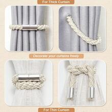 2pcs Thick Rope Curtain Tiebacks, Modern Home Decor, With Minimalist Magnetic Buckle Fasteners, Suitable For Bedroom And Living Room - Multiple Styles - View 8