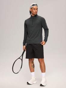 MASKERT Kaos Olahraga Lengan Panjang Pria, Kaos Olahraga Harian untuk Jogging, Gym, Latihan, Tenis, Golf, dan Rugby - Dark Grey - View 8