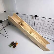 1pc Wooden Hamster Platform, Hamster Stairs, Hamster Slide, Hamster Pet Toy, Small Pet Toy - one-size - View 1