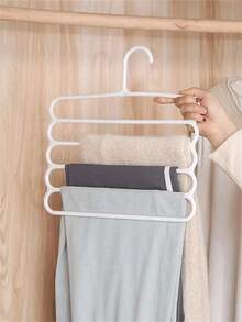10pcs/4pcs Closet Storage Hooks, Plastic 5-Layer Scarf Rack, Optional Upgraded Thickened Version, More Durable And Sturdy, Closet Pants Rack, Scarf & Tie Storage Rack - White - View 6