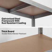 Warehouse 5 Tier Racking Shelf Heavy Duty Steel Garage Shelving Unit 150x70x30cm - DTGS11WH01157001 - View 3