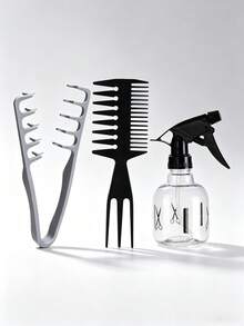 Men's Styling Comb Set, Volumizing Texture Styling Comb, Textured Pompadour, Quiff, Slick Back Styling Comb, Wide Tooth Oil Hair Comb, Volumizing Double Clip Hair Comb, Plastic Material Root Volumizing Clip Hair Comb Combination - Multicolor - View 8