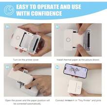 Mini Sticker Printer, White Portable Thermal Sticker Maker Machine With Paper Roll, Inkless Bluetooth Printer Compatible With Android & IOS Smartphones & Tablets, Pocket Printer For Notes, Labels, Memos, Pictures, Ideal Gift - Multicolor - View 7
