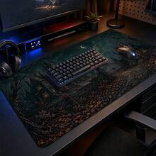 Gothic Haunted Estate Large Mouse Pad, Polyester Surface With Rubber Base Halloween Castle Desk Mat, Extended Keyboard Pad For Gaming, Office, Home Desk Decor And Spooky Season Gifts 3 Sizes Available - View 4