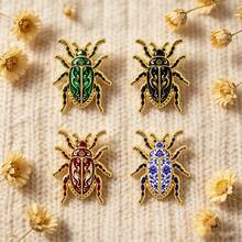 4pcs Retro Insect Lapel Pins For Backpacks Soft Enamel Pins Men Women Brooch For Clothes Briefcase Badges Accessories - Gold - View 2