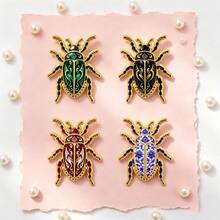 4pcs Retro Insect Lapel Pins For Backpacks Soft Enamel Pins Men Women Brooch For Clothes Briefcase Badges Accessories - Gold - View 6