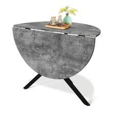 Folding Dining Table And Chairs Set Of 4, Easy Clean Round Dining Table With Padded Chairs Durable Dining Furniture Set Suitable For Dining Room And Kitchen - Grey Table + Grey Chair - View 11