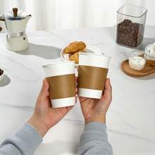 10 buah Pelindung Cangkir Kopi, Cocok untuk Minuman Panas, Pelindung Cangkir Karton Bergelombang Tahan Lama - View 5