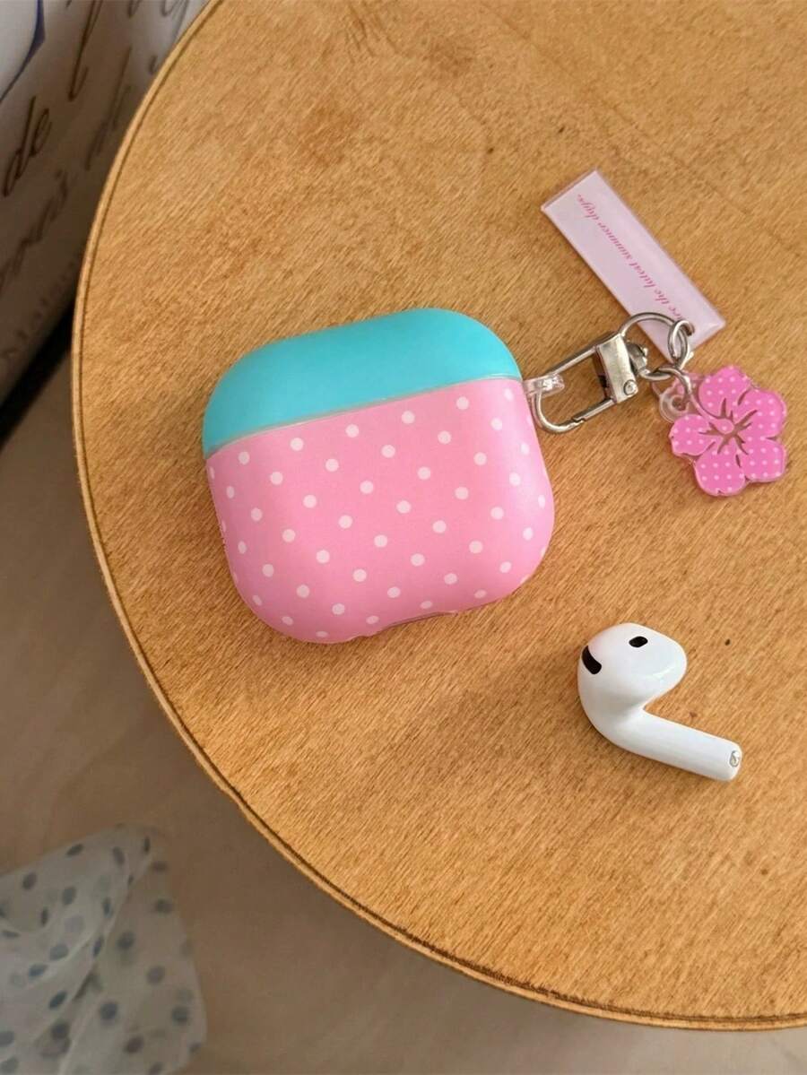 بطانية حماية Pods 4 بنقاط وردية وزرقاء متباينة، متوافق مع Pod 3، غلاف سماعات Apple Pro الجيل الثاني لاسلكي بلوتوث الجيل الثالث الجيل الثاني Pod Pro الجيل الرابع الجيل الخامس - وردي - مشاهدة 1