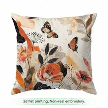 4pcs/1pc Collage Art Insect Pattern Pillow Case, Single-Sided Printed Pillow Case, Suitable For Living Room Bedroom Home Decor, All Season Pillow Case - Multicolor - View 13