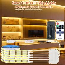 Acosh Neon Smart COB LED Light Strip For Under Cabinet, Wireless RF Remote Dimmable, Warm White/Cool White Switchable, Cuttable USB Powered Self-Adhesive Light Strip, Suitable For Wine Cabinet, Display Shelf, Bedroom - Warm White - View 19