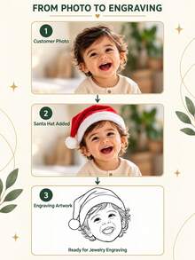 [ZzAi Custom]A Christmas Exclusive Customized Portrait Bracelet, With A Christmas Hat Added To The Portrait And Engraved On Your Bracelet (You Only Need To Provide The Portrait, The Christmas Hat Will Be Generated For You), A Precious Christmas Gift Filled With Love, Includes A Gift Box As The Most Surprising Christmas Gift. - Christmas Hat Style - View 8