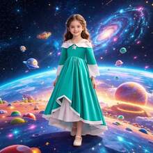 European & American New Galaxy Princess Rosalina Dress Cosplay Costume Role Play Outfit - Multicolor - View 5