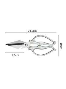 Thick Handle Large Mouth Kitchen Scissors, Chicken Bone Shears, Stainless Steel Fish Scale Scraper, Multi-Function 3-In-1 Scissors, Can Open Nuts, Open Bottles And Scrape Fish Scales, Practical Kitchen Scissors - Multicolor - View 11