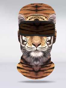 3/4/5pcs 3D Realistic Animal Print Warm Ski Mask, Tiger/Lion/Leopard Other Styles Ski Mask, Breathable UV Protection Full Face Cover For Cycling Outdoor Sports - Multicolor - View 7