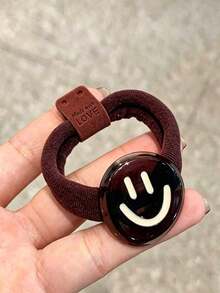Smiling Face Decorative Hair Scrunchie, Soft Elastic Hair Band, Cute Daily Ponytail Hair Accessory, Women's Ponytail Hair Scrunchie, Cartoon Decorative Hair Scrunchie - Multicolor - View 7