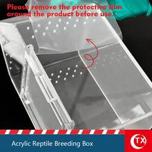Acrylic Reptile Enclosure, Transparent Spider Breeding Box, Gothic-Style Tarantula Enclosure, Ventilated Reptile Tank, Suitable For Jumping Spiders, Lizards, And Insects. - Multicolor - View 9
