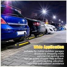 2PCS Heavy-Duty Rubber Parking Block, 52CM, With Reflective Stripes, Heavy-Duty, Including Screws And Anchors, Very Suitable For Cars, Trucks, RVs, Trailers, And Garages, The Best Roadside Parking Block - 4 Pieces - View 9