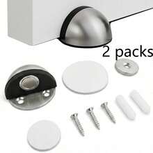 2/4pcs Oval Magnetic Door Stopper, Self-Adhesive With Rubber Cushion, Door Stop Holder Wall Protector - BB - View 13