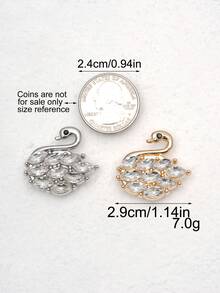 1/2/4pcs 29mm Swan Rhinestone Button Set, Women's Crystal Button Set, Detachable Clip-On Button Set, Crystal Decorative Buttons For Clothing, With Pliers For Pressing, Suitable For Dresses, Suits, Formal Shirts And Other Accessories - Multicolor - View 3