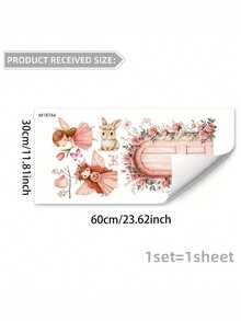 A Set Of Adorable Fairy Wall Stickers, Including Flower Fairy Door Elf Girl Butterfly Bird Wall Stickers, Detachable Self-Adhesive Art, Cartoon Elf Girl Rose Fairy Door Bird Butterfly Decals, Pink Rose Fairy Door Elf Princess Butterfly Bird Wall Stickers, Waterproof Self-Adhesive Murals For Kindergarten Children's Bedroom Wall Decoration. - D - View 10