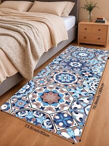 1/2pcs Diatomaceous Earth Bath Mat, Vintage Bohemian Floral Pattern Style, Super Absorbent, Non-Slip, Perfect For Bathroom, Kitchen And Dining Room, Quick Drying, Ideal Gift For Home Decor And Bathroom Mat - Multicolor - View 13
