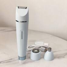 Rechargeable 3-In-1 Electric Trimmer & Shaver, 3 Interchangeable Washable Trimmer Heads, Compact Grooming Kit With Contoured Design, Suitable For Nose Hair, Ear Hair, Bikini Area, Underarms, Legs, Home & Travel Use - Upgraded Version - View 12