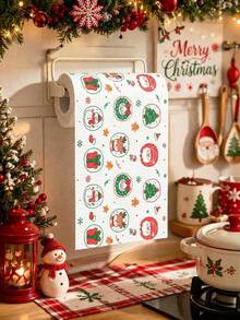 Christmas Kitchen Paper Towels, Thick 3-Ply Roll Paper, Dry And Wet Dual-Use Disposable Kitchen Cleaning, Multiple Styles Available, Home Cleaning Tools, Christmas Gift, Christmas Decorative Napkins, Party And Birthday Gift - View 3