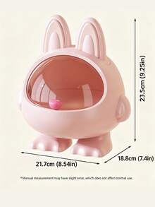1pc Fashion Rabbit Shaped Plastic Jewelry Box With Transparent Window And Lid, Large Capacity Storage For Hair Ties And Headbands, Home Decor Accessories, Vanity Bedroom Daily Use, Holiday Gift - Multicolor - View 7