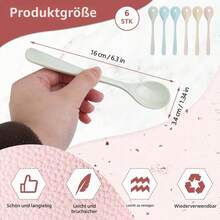 Set Of 6 Multi‑Coloured Melamine Soup Spoons, Long Handle 16 X 3.4 Cm, Table Spoons For Noodles, Soup And Daily Household Dining - Multicolor - View 2