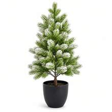 Realistic Mini Pine Christmas Tree, Touch-Feel Desktop Artificial Tree, Pre-Assembled Lifelike With Pot, Holiday Decor Tree, Suitable For Home Indoor Or Outdoor - Multicolor - View 10