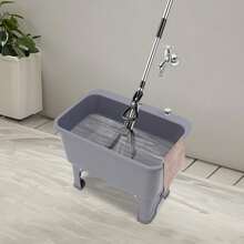 Portable Floor Standing Mop Sink, Large Capacity Independent Practical Mop Sink, 22.05 * 12.6 * 10.24 Inches, One Click Drainage Function - Grey - View 8