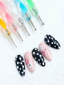 24Pcs Nail Art Creation Kit Various Drawing Brushes Dotting Pens With Palette And Cleaning Auxiliary Tools For Diverse Nail Pattern Creation - Multicolor - View 3